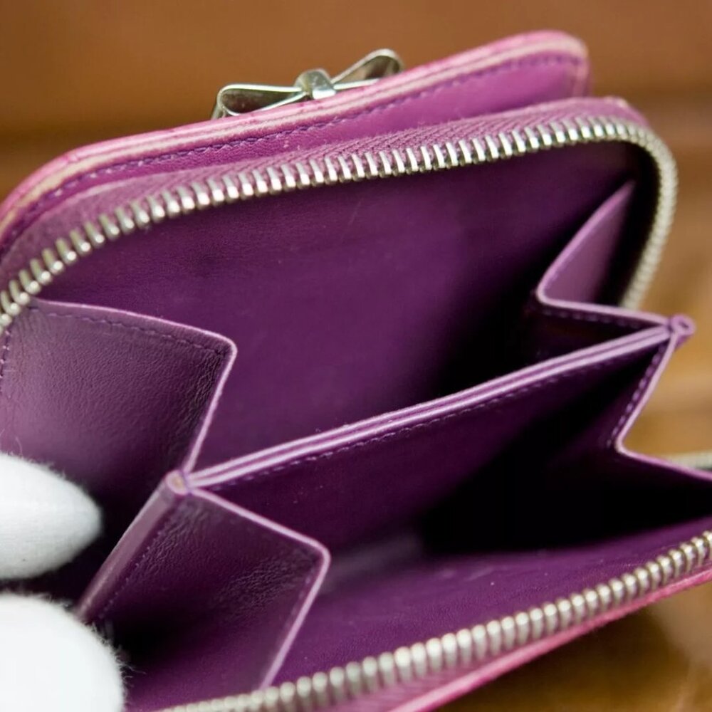 Authentic Miu Miu Pink/Fuchsia Compact Leather Wa… - image 8